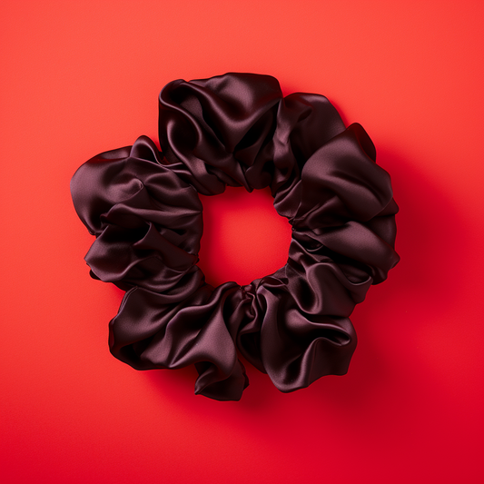 Luxe Black Satin Scrunchie