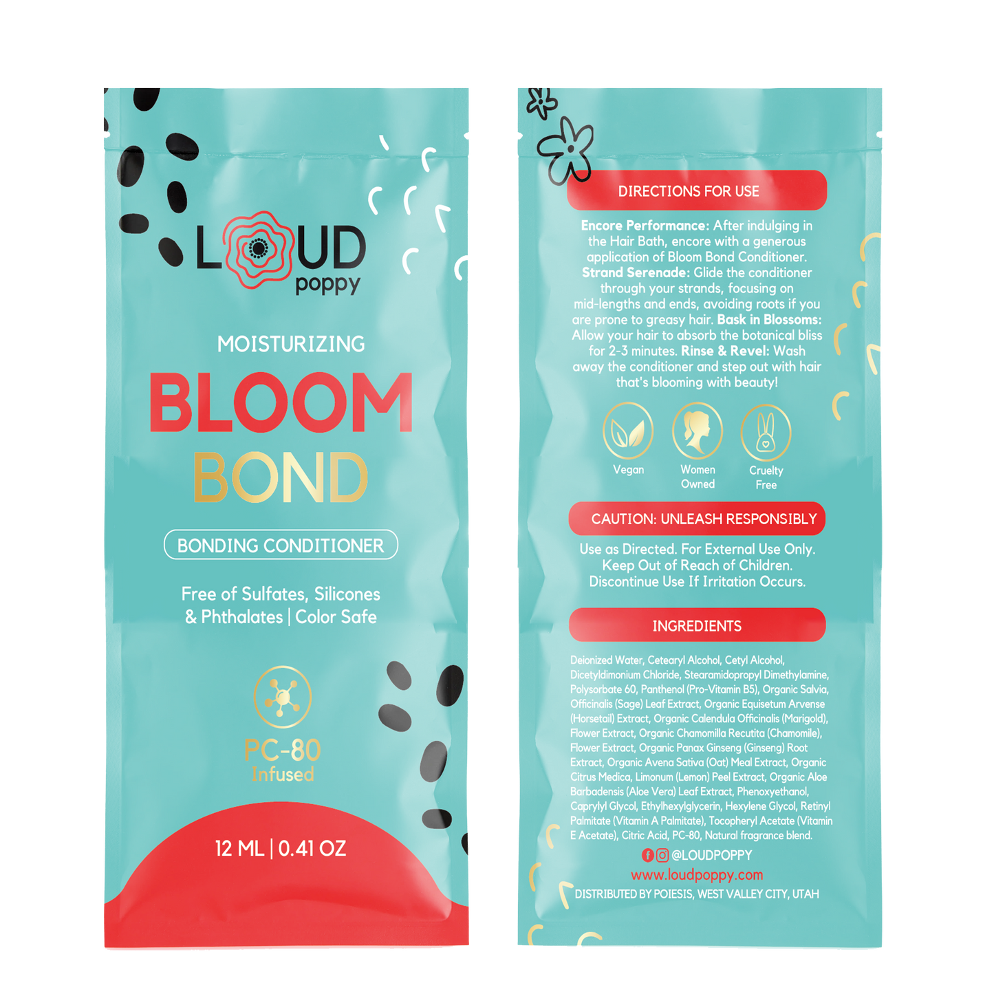 Revitalize Your Locks with Loud Poppy's Hair Care Trio Sample Pouches - The Ultimate Vegan & Cruelty-Free Solution