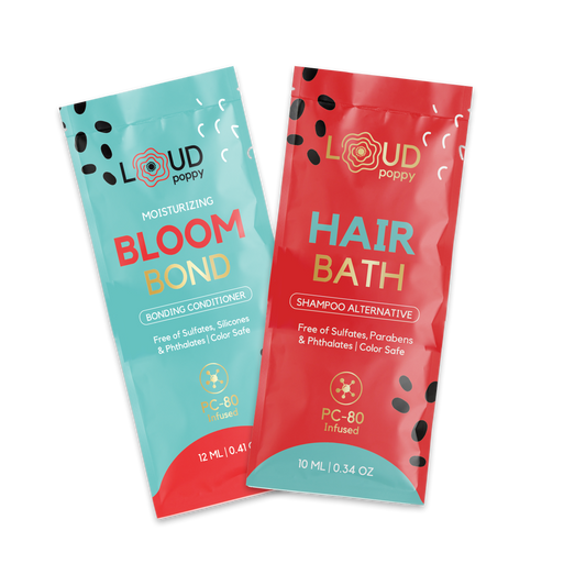 Loud Poppy Hair Care Duo: Sample Size Hair Bath & Bloom Bond Conditioner - Vegan, Cruelty-Free