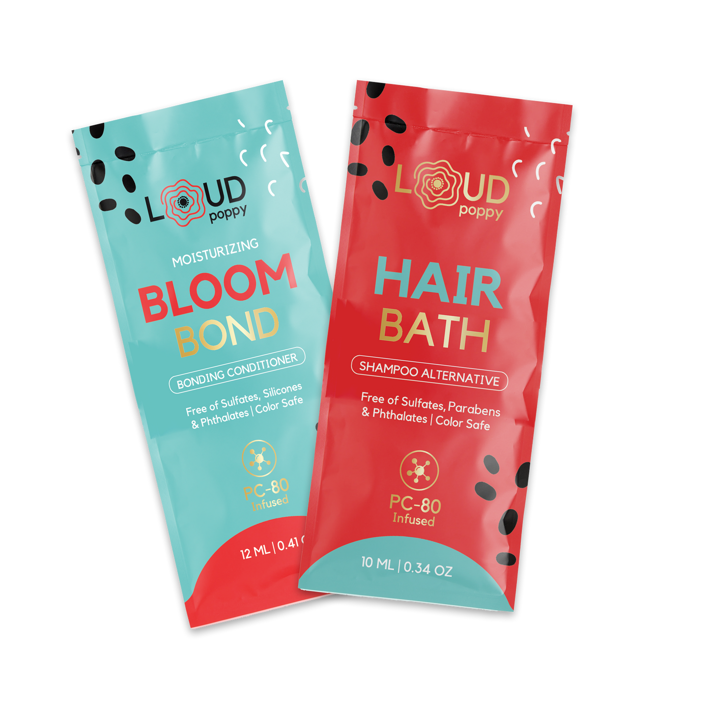 Loud Poppy Hair Care Duo: Sample Size Hair Bath & Bloom Bond Conditioner - Vegan, Cruelty-Free
