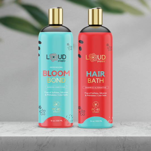 Loud Poppy Hair Care Set - Hair Bath & Bloom Bond Conditioner