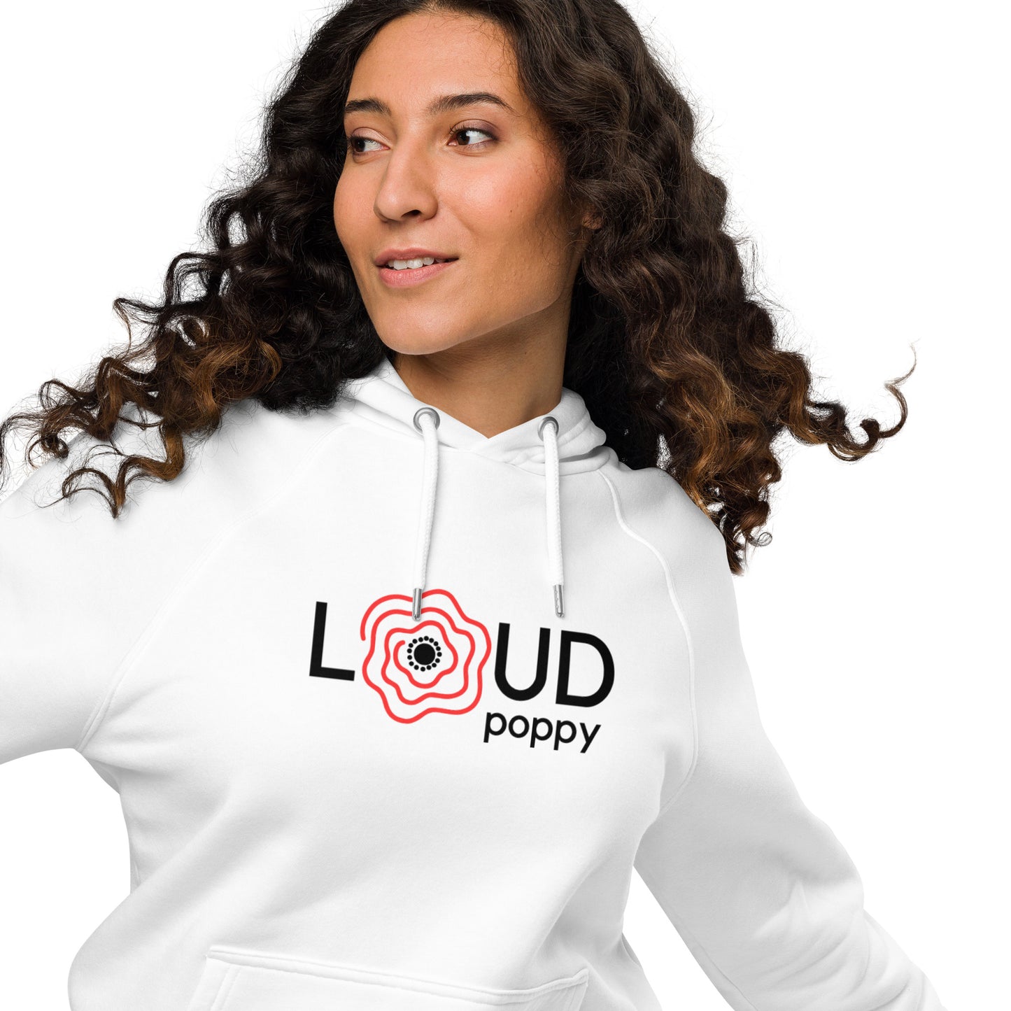 Loud Poppy Logo eco raglan hoodie